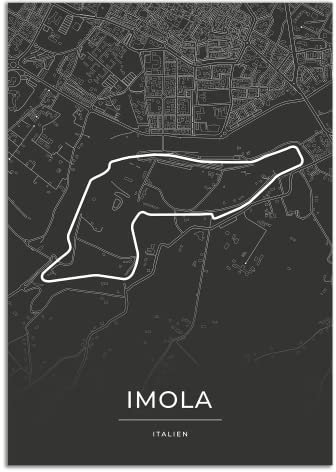 Vacentures Imola Rennstrecken Poster - Geschenk für Motorsport-Fans (21x30 CM (DIN A4))