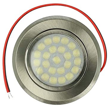 Mini Faretto Led Da Incasso Dimmerabile, Touch Dimmer On Off,DC 12V 24V 3W,Rotondo Foro 60mm (Nichel Satinato, Bianco Caldo 3000K)