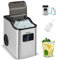 GOPLUS Machine à glaçons en pépites de comptoir, machine à glaçons compacte, 24kg par jour, recharge d'eau à 2 voies, autonettoyante, acier inoxydable, pour la maison, le bureau, le bar