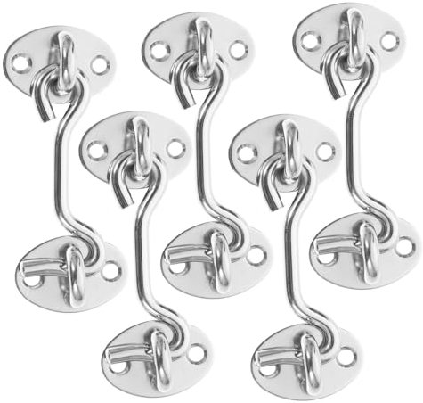 Healeved 5pièces De Fermeture à Œil Inoxydable Lot De Verrouillage De Porte Et Fenêtre Sécurisé Accessoire Pratique Pour Garages Cabanes Volets Et Plus