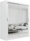 ELUKS SKY Double Sliding Doors Wardrobe with Mirror Drawers Furniture for Bedroom Living Room and Hall Wardrobe Organizer Width 100cm/120cm/150cm/180cm/200cm (White, 150cm)
