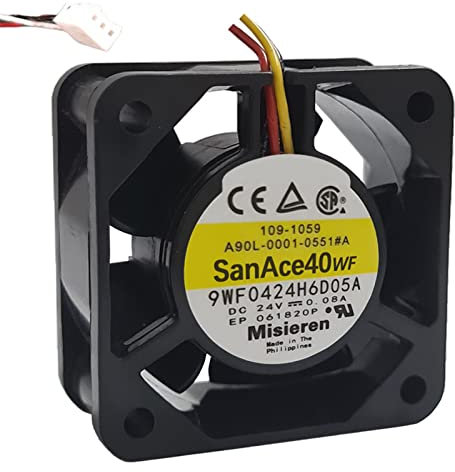 YIGZYCN Ventilateur à roulement à billes 4020 4 cm 40 mm pour ventilateur de refroidissement SanAce40WF 24 V 0,08 A 40 x 40 x 20 mm 3 fils FANUC 40 x 40 x 20 mm 3 broches 24 V