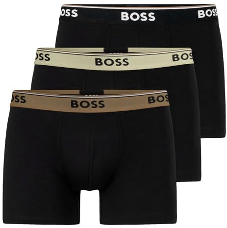 BOSS Herren Power Long Boxer Unterhosen Cotton Stretch 3er Pack, Farbe:Schwarz, Wäschegröße:XL, Artikel:-982 Black/Black/Black Multi