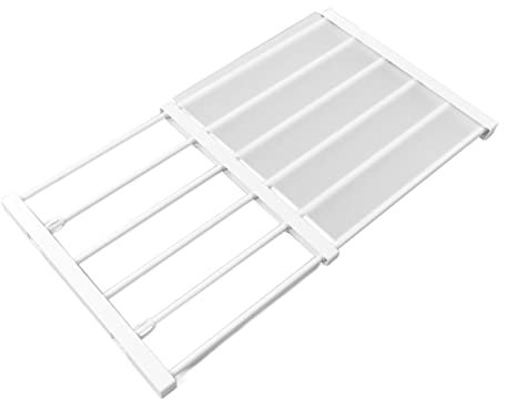 Spannregal, ausziehbar, Stangenlänge, platzsparend, Nagel-Kleiderschrank für Schrank, Kleiderschrank, 41,9 cm breit, Regale, Organisation, kein Bohren, Trennwände, Schließfach (50-80 cm