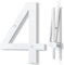 Yafimea Número de casa exterior 20 cm blanco, Número grande para pared o valla con diseño moderno y efecto flotante 3D, plástico ABS resistente al clima (4)