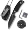 DRACHENADER Neck Knife Messer, EDC Feststehendes Messer,inklusive Kydex Scheide und Kugel Halskette zum umhängen, Full Tang-Klinge mit Gürtel-Clip, G10 Griff, Voll-Schwarz