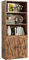 IRONCK Bücherregal mit 2 Türen, Standregal mit 5 Ebenen, Industriestil Bücherschrank, Vitrinenschrank Aufbewahrungsregal für Arbeitszimmer, Büro, Wohnzimmer, Schlafzimmer, Vintage Braun