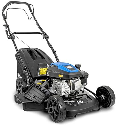 Hyundai 18 / 46cm Black Edition Self-Propelled Petrol Lawnmower, 150cc, 4-in-1 Mulch, 50L Collect, Rear and Side Discharge, 3 Year Warranty