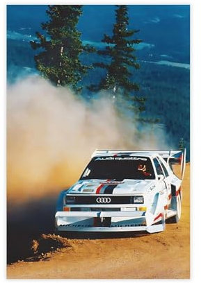 hgacobw Audi Quattro S1 Peaks Peak Poster auf Leinwand, Wandkunst, Dekordruck, Bild Gemälde für Wohnzimmer, Schlafzimmer, Dekoration, 30 x 45 cm