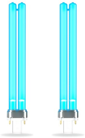 BrightArk 11W G23 PLS UV Ersatzlampe, Teichfilter UV-Lampen,UVC Ultraviolett-Lampen für Filter & Klärer 2PIN G23 PLS Ersatz-UV-Röhre/Leuchtmittel für Fischteiche und Aquarien Desinfektion, 2 Stück