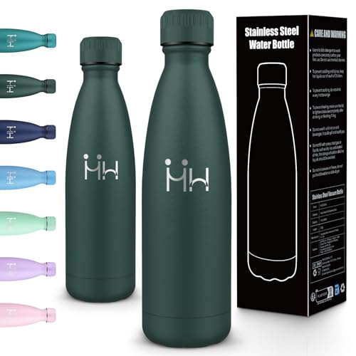 Motswedi Gourde Isotherme 750ml, Double Paroi, Gourde Inox, Thermos Isotherme, Anti-Fuite, Bouteille d'eau, Bouteille pour L'école, Travail, Voyage, Randonnée, Vert ArméE