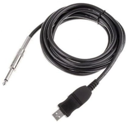 Totority Cable USB para Guitarra Eléctrica Convertidor A/d Integrado, Luz Indicadora Roja, Conector Jack 6.5mm, Material Plástico Duro y Metal, Adecuado para Grabación en Estudio