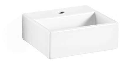 Lineabeta - Lavabo da appoggio/sospeso con Foro Rubinetto 32x29 Bianco Lucido