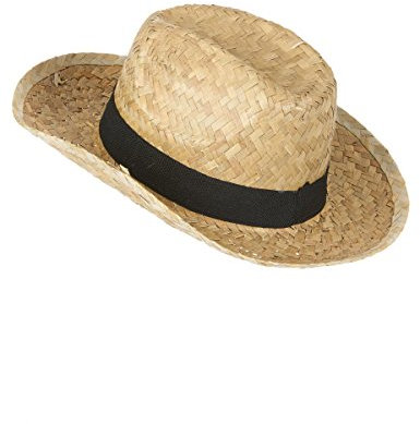 ESPA Chapeau Cowboy en Paille Enfant - Noir - Taille Unique