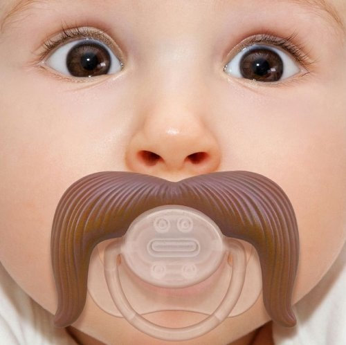 5starwarehouse Baby Schnuller mit Schnurrbartapplikation
