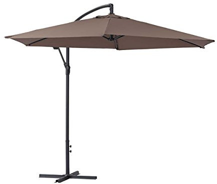 Parasol Jardin déporté Alu Ilios - Rond - Ø 3 m - Taupe