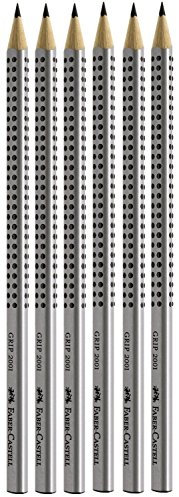 Faber-Castell 6er Sparpack Bleistifte GRIP 2001 (silber B)