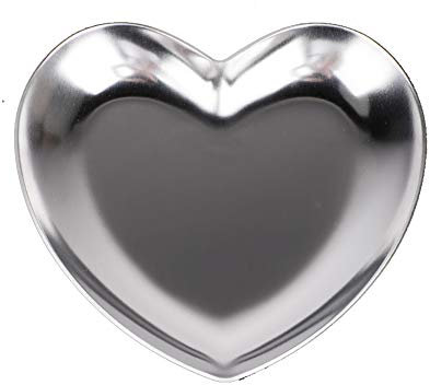 HERCHR Plateau de Rangement en Acier Inoxydable, Plateau à Bijoux en Forme de Coeur Plateau à Fruits Assiette à Vaisselle Présentoir pour Bijoux