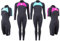 Two Bare Feet Flare 2.5mm Women's Wetsuit - Shorty & Full Length - Superstretch Neoprene for Surfing, Swimming, Diving & Watersports - Comfortable & Flexible Fit (Full Length Black/Mint, 2XL)