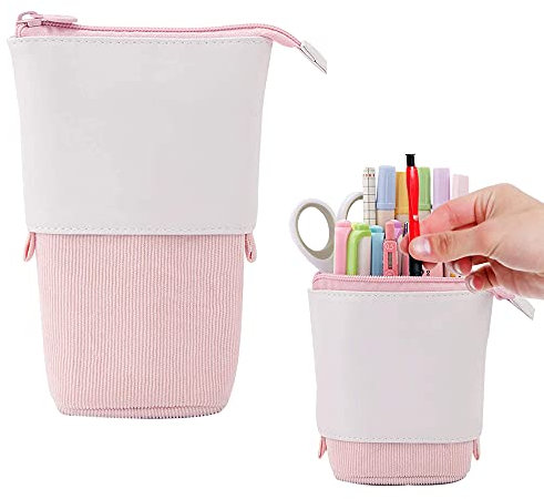 HIQE-FL Federmäppchen Reißverschluss,Federmäppchen Mädchen Teenager,Student Federmäppchen,Ständer Bleistifthalter,Teleskopisch Mäppchen (E)