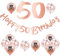 50th Deko Geburtstag,Banner Happy Birthday Girlande mit 12 Roségold Latexballons,6 Latexballons + 6 Konfetti Latexballons Geburtstag Dekoration Set für Mann und Frau 50th Geburtstag Party