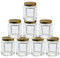 Offer Shop 190ml / 7 oz Hexagonal Glass Jars with Lid - Pack of 8 Clear Airtight Preserving Glass Jars for Jam, Yogurt, Pickle