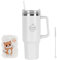 OrangeClub 40oz Stainless Steel Vacuum Insulated Cup Double Wall Travel Flask Car Coffee Mug Tumbler with Handle for Hot Iced Coffee (White)