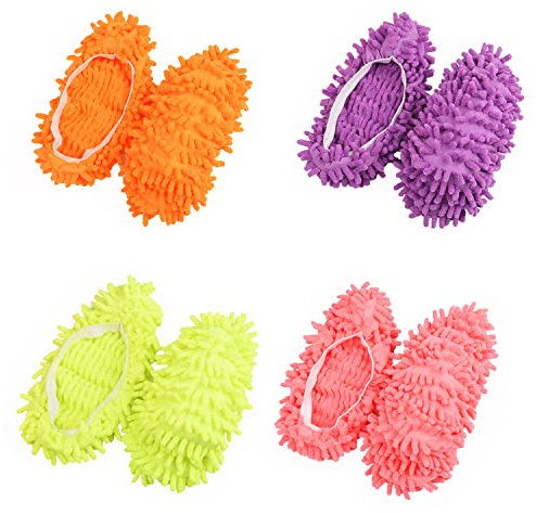 XNHIU 4 Pairs Mop Slippers Creative Mop Shoe Covers Slipper Covers Floor Cleaning Products Reusable Floor Slippers Household Goods Cleaning Tools for Lazy People