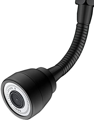 JINYOMFLY Wasserhahn Aufsatz Verlängerung, 3 Modi Multifunktionaler Verlängerungshahn 360° Drehbarer, Wasserhahn Luftsprudler Schwarz, Faucet Extender mit Adapter für M22/M24 (Schwarz)
