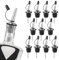 Ohtomber 12PCS Liquor Pour Spout - Stainless Steel Speed Tapered Olive Oil Alcohol Dispenser Pour Spouts for Liquor Bottles with Dust Caps, Bar Accessories Bar Tools