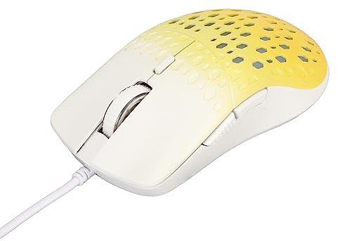 Zunate Kabelgebundene Gaming-Maus, 3600 DPI, Kabelgebundene Optische Gamer-Maus mit 7 RGB-Hintergrundbeleuchtung, Wabenmaus, Ergonomisches Design, Computermaus für Windows-PC-Gamer (Gelb)