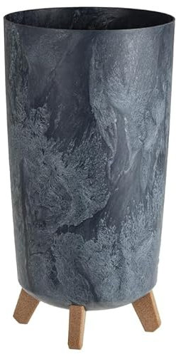 Round Gracia Style Planter With Legs Tall Plant Pot Indoor Outdoor Garden Decor (Beton anthracite)