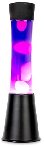 FISURA - Lampada lava viola. Base nera, liquido viola e lava bianca. Lampada di lava a effetto rilassante. Con lampadina di ricambio. 11 cm x 11 cm x 39,5 cm.