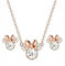 Kaguyo Schmuckset für Damen – Roségold 925 Sterlingsilber, Amethyst, klare blaue Zirkonia, Maus-Anhänger-Halskette mit niedlichen Maus-Ohrsteckern, Schmuckset für Damen und Mädchen (rose gold)