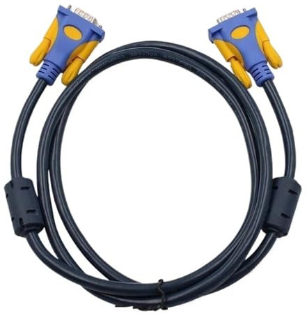 ALcorY Cavo VGA 3+6 completamente schermato in rame, 20 metri, cavo di collegamento video da computer a proiettore TV, 15 pin