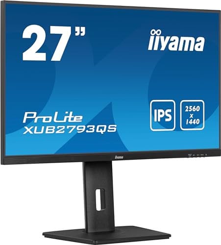 iiyama ProLite XUB2793QS-B6 68,5cm 27 IPS LED-Monitor WQHD 100Hz HDMI DP Slim-Line Höhenverstellung Pivot Adaptive Sync schwarz