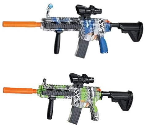 SDMAX Gel Ball Blaster G-U-N, Water Absorbing Bullet, Shooting Elite, Outdoor Shooting Game, Pull by Hand to Load, Sturdy and Durable, Assorted Colour