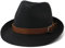 FULUJIDI Fedora Trilby Filzhut Hut Jazz Panama Strohhut Für Männer Und Frauen Outdoor Beach Travel Sonnenschutz Hut 56 To58 cm Schwarz
