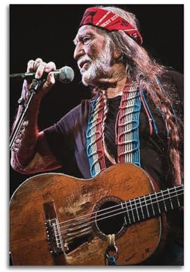 KSOXDAITIP Poster, Motiv: Musiker Willie Nelson, dekoratives Gemälde, Leinwand, Wandposter und Kunstdruck, moderne Familienschlafzimmer-Dekoration, Poster, 20 x 30 cm