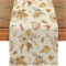 Ahornblätter Herbst Tischläufer, Kürbis Deko Tischdecke, Tischdeko Herbst für Erntedankfest, Thanksgiving Party Dekoration, Herbst Deko (Beige, 40 x 140 cm)
