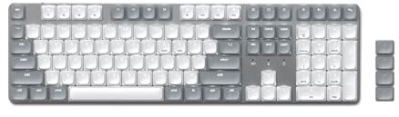 Satechi SM3 Mechanical Keyboard, 108 Keys Full Size with White LED Backlit, Wired and Bluetooth Keyboard for Mac and Windows - Light Grey/White (US-QWERTY LAYOUT)