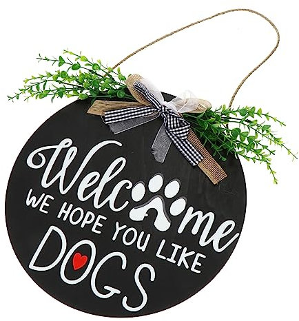 IMIKEYA 1 Pc número de casa tablero madera tablones de madera cartel de bienvenida para perros letrero decorativo para puerta adorno para colgar en la puerta delicado letrero de bienvenida