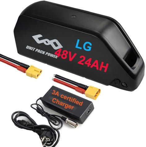 Batterie Velo Electrique 48V 24AH LG4800 Long Range Batterie Rechargeable au Lithium-ION Batterie pour 1500W 1000W 750W 500W 250W Motor