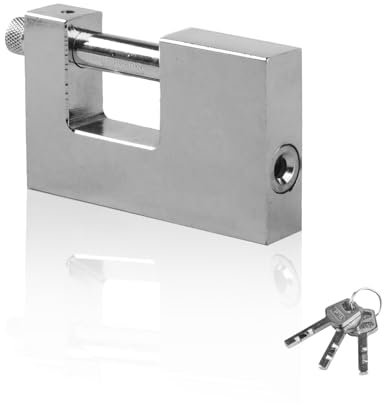 1 lucchetto, resistente alle intemperie, robusto, ad alta sicurezza, per esterni, container, porta di casa, moto, capannone, porte da giardino, con 3 chiavi
