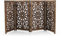 IAnanas Dekoratives Hundegitter Holz 180×84 cm – 4-teiliges, orientalisch geschnitztes Haustiergitter – verstellbar, ohne Bohren – stilvolles Absperrgitter für Hunde, Innenbereich