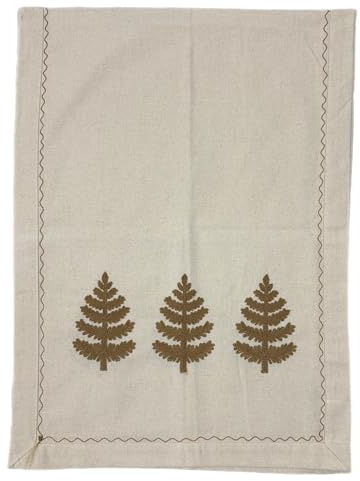 Handmade Embroidered Table Runner – Natural Cotton Linen, Buldan Fabric, 40x140 cm, Traditional Vintage Style, Rustic Home Décor, Boho Dining Table Runner (Brown, 40 * 140 cm)