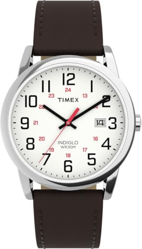 Timex Men's Analogue Quartz Watch Easy Reader Classic with Leather Strap