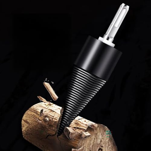 6PC Log Splitter Cone Drill Bit Set – 32mm & 42mm Splitting Cones with 4 Shanks for Hammer Drill, Impact Drill, Rotary Hammer, Wood Splitting Tool for Firewood