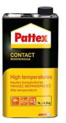 Pattex Colle Contact Type Néoprène Haute Température, Colle pour Éléments Cuisine, Proximité Source de Chaleur, Bidon 4,5 Kg