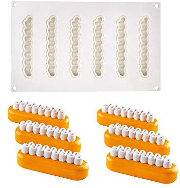 Moule à gâteau en Silicone, moules 3d pour Glace Chocolat Pâtisserie Dessert, 6 Trous Forme de Ondulé